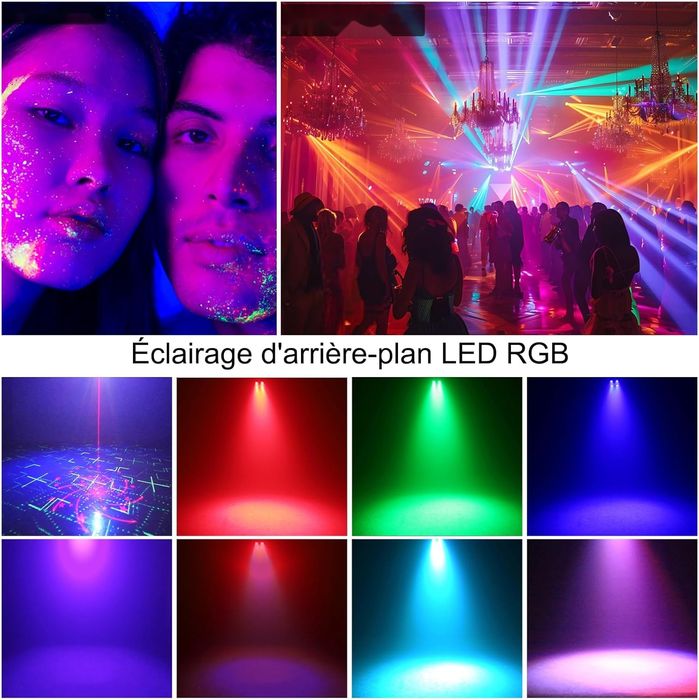 Lampa Disco LED RGB UV Stroboskop 65 Efektów Pilot USB