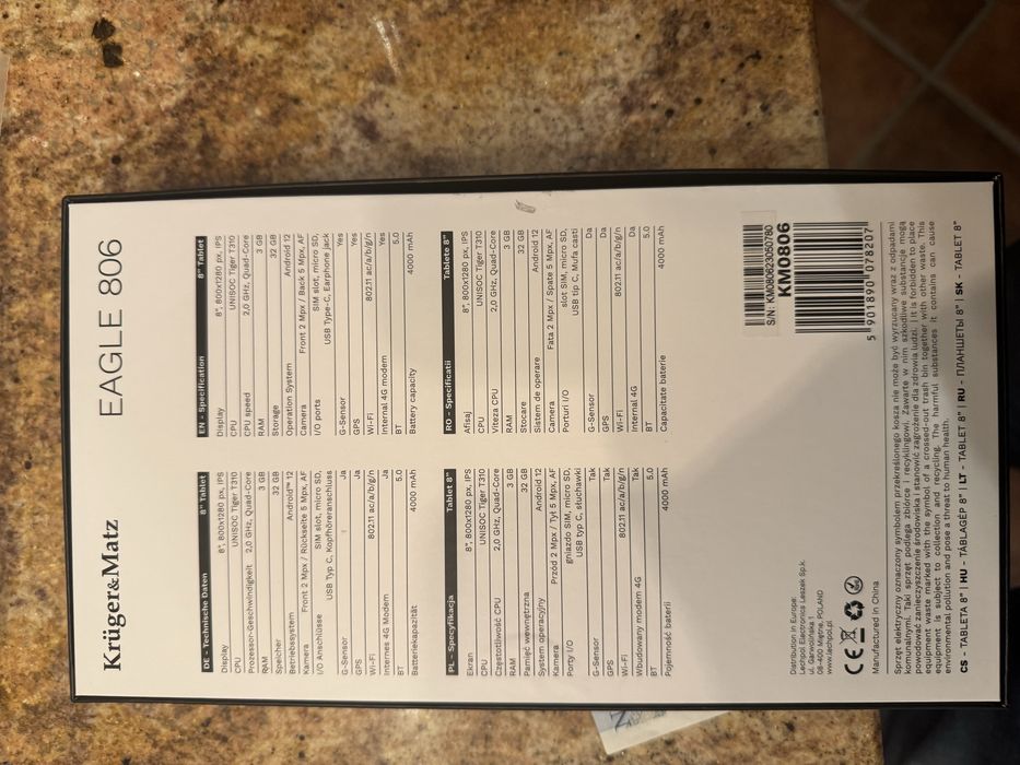 Tablet nowy tylko raz byl wlonczony