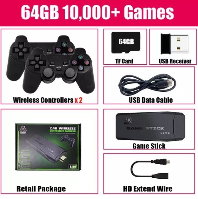 Игровая приставка консоль Game stick ретро игры (Sega, ps 1, dendy)