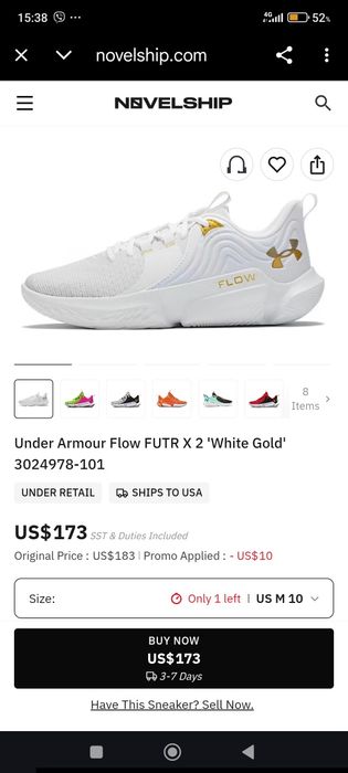Кроссовки Under Armour Flow Futr 43р
