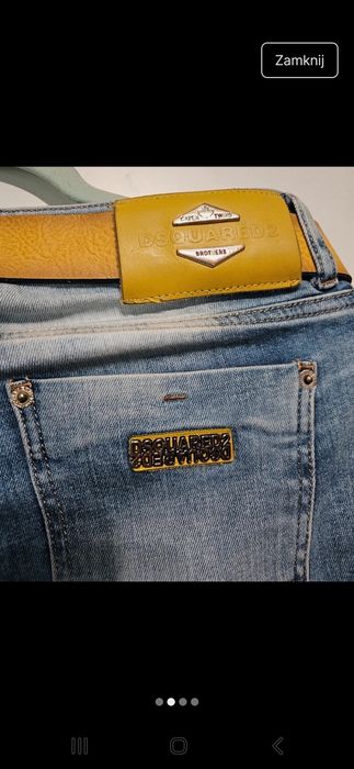 Żółty musztardowy pasek Dsquared2 kompas