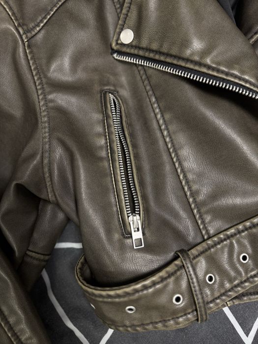 Нова Шкіряна куртка ZARA M жіноча (косуха)