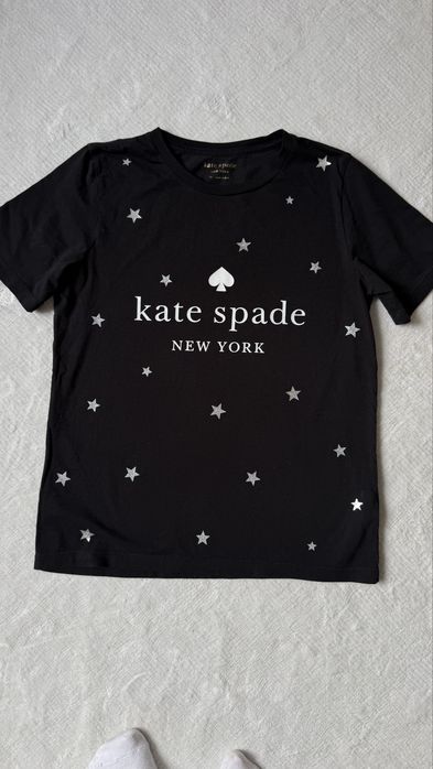 Kate Spade in New York czarna koszulka t shirt modny xs 34 gwiazdki