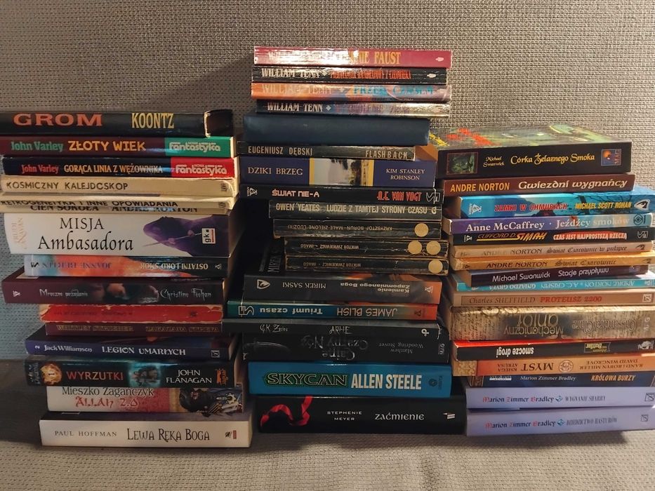 Wielki zestaw różnych książek science fiction fantasy horror