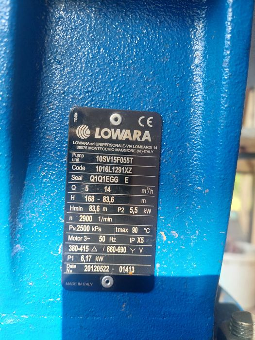 Pompa LOWARA 10SV15F055T 5,5kW