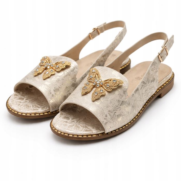 Sandały damskie płaskie Jasny beżowy 39