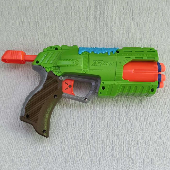 Скорострільний бластер Zuru X-Shot Rapid Fire Nerf + банки-мішені+кулі