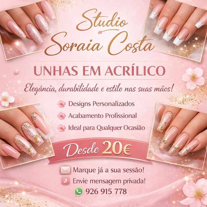 Unhas acrílico/gel,gelinho,pedicure, sobrancelhas c/linha