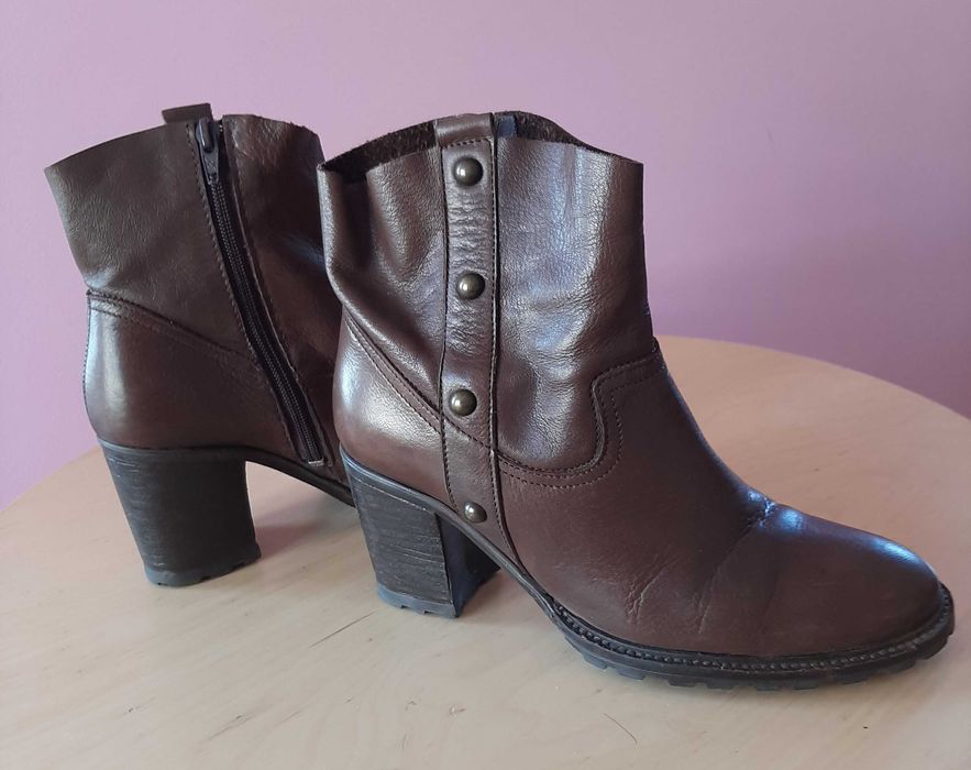 Botins Pele Castanho 37 Foreva