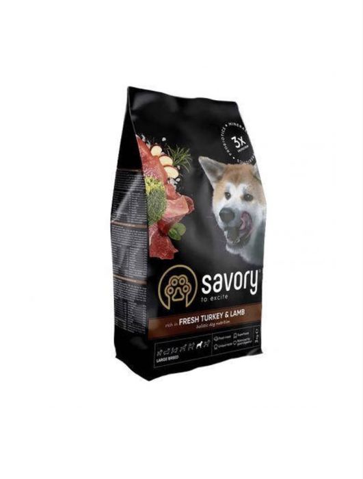 Корм сухий Savory Large Breeds rich in Fresh Turkey & Lamb для дорослих собак великих порід зі свіжою індичкою та ягням 12 кг