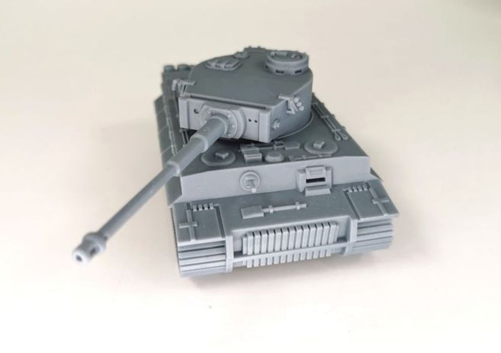 Czołg Tiger I. Skala do gry Bolt Action 1:56. Druk 3D, żywica UV.