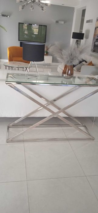 Konsola chrom szkło