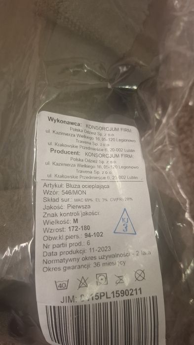 Bielizna zimowa rozmuar M