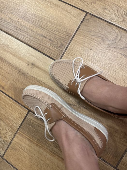 Шкіряні топсайдери туфлі мокасини hotter 24,5