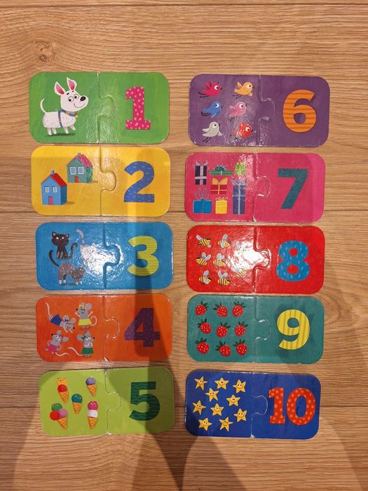 Puzzle cyfry nauka liczenia
