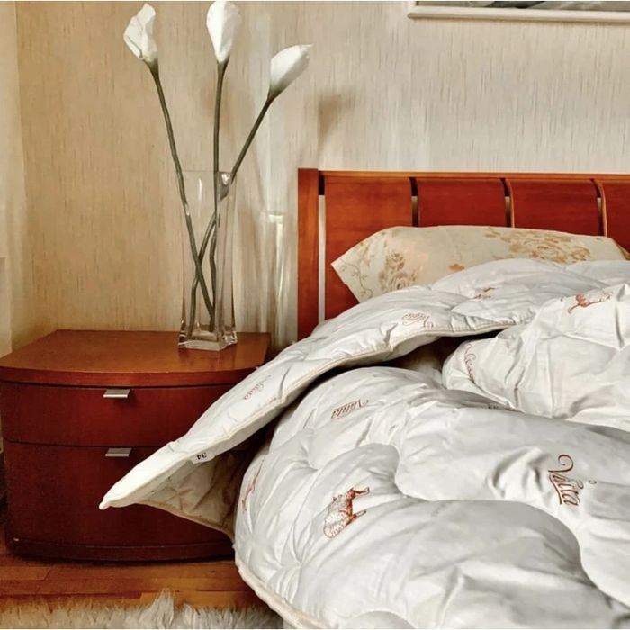 Ковдра зимова вовняна Viluta, тканина бавовна, натуральна, 200*220