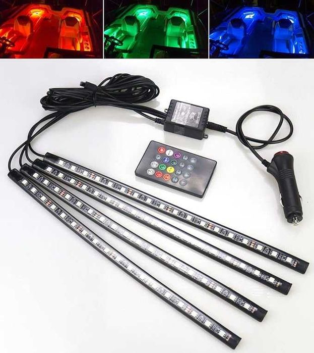 Универсальная светодиодная RGB led подсветка салона  для автомобиля
