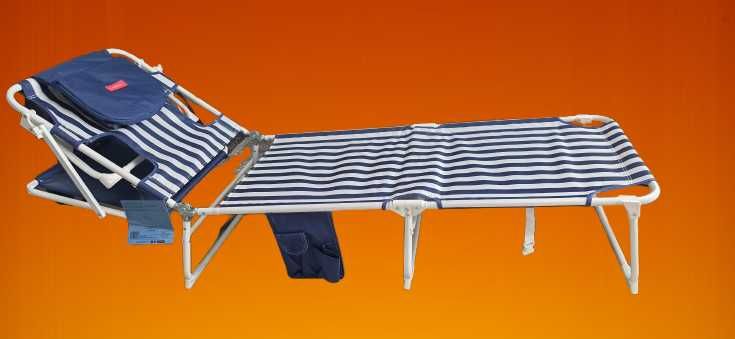 Espreguiçadeira de praia reclinável com guarda-sol – TIVOLI
