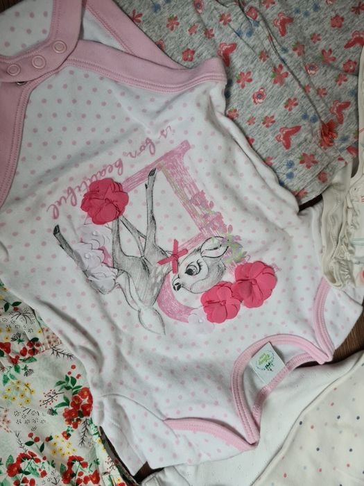 Ciuszki dla księżniczki H&M Coccodrillo r.68 7sztuk