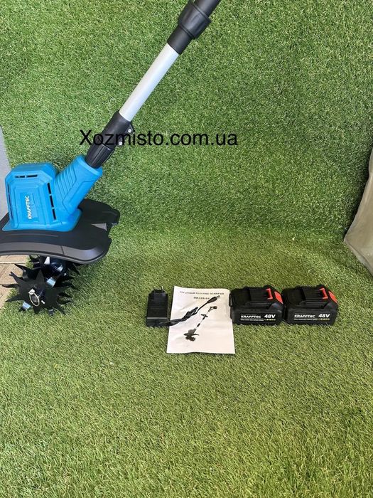 Акумуляторний ручний культиватор KRAFFTEC KR-1039 Germany для розпушування та прополювання городу, Бездротовий