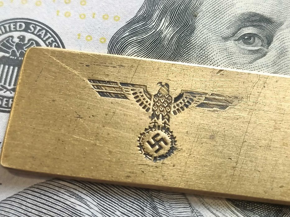 Зажим для денег и бумаг с клеймом nsdap германия рейх вермахт бронза
