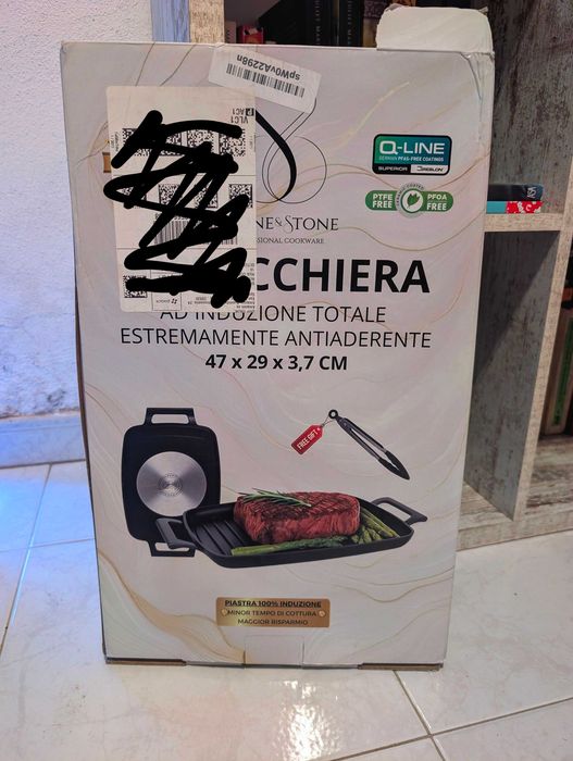 Placa Grelhadora 47 cm para Indução – Nova | Antiaderente + Acessórios