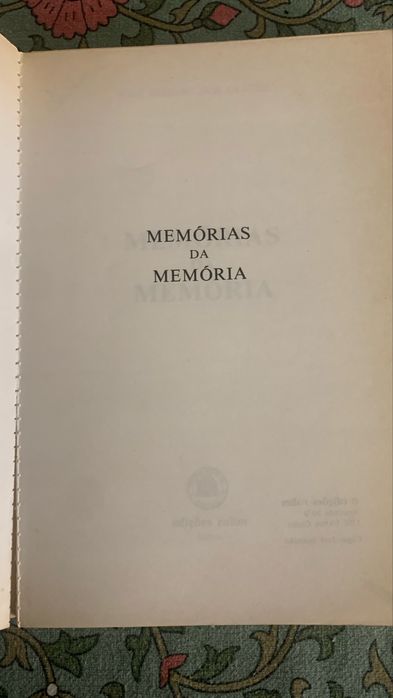 Memórias Da Memória de José Ribeiro Dos Santos   1986