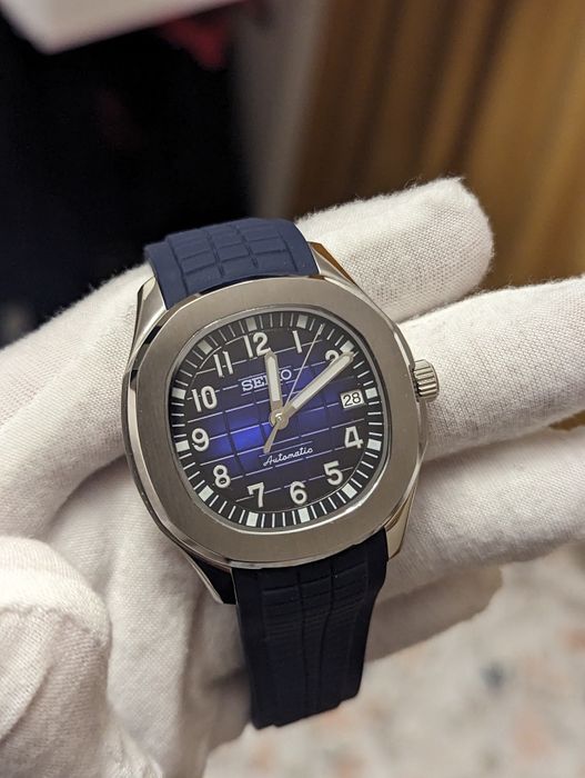 Seiko mod Aquaneiko niebieski szafir