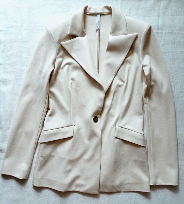 M L 38 40 Imperial włoski komplet garnitur damski śmietankowy lato