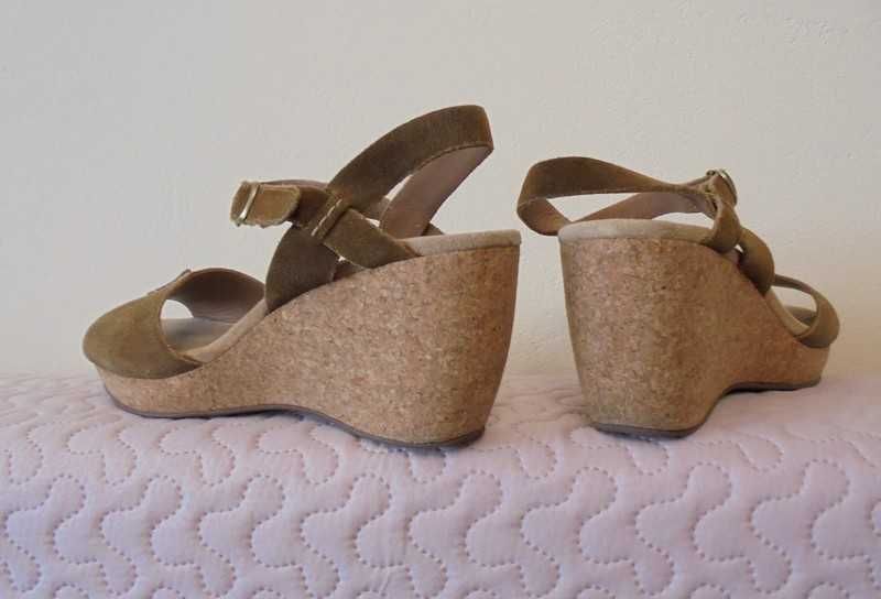 Sandały Clarks na Korku Skóra Natur roz. 40 UK 7 D