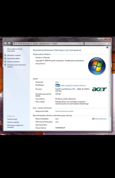 Kompuret stacjonarny Windows 7 ultimate Microsoft