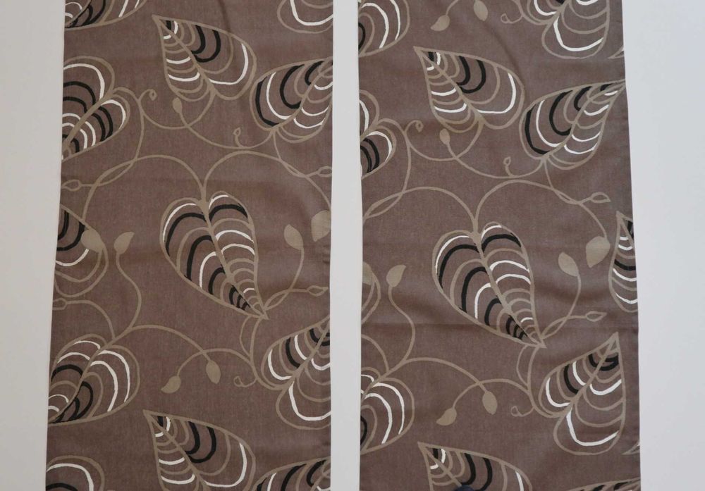 Zasłony/panele ozdobne na okno 2 szt. 42x232 brązowe liście