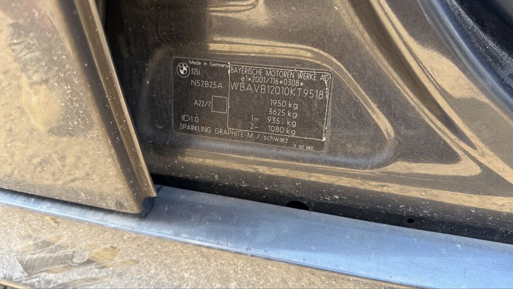Bmw 325i silnik N52B25A 2007r,Anglik z kluczykami