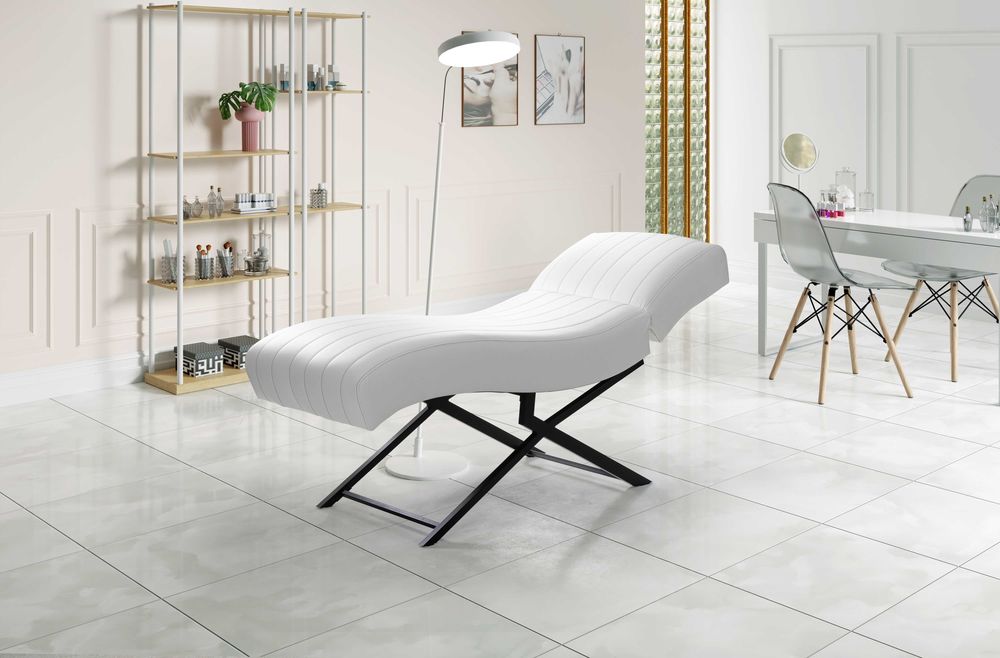 Fotel kosmetyczny łóżko kosmetyczne anatomiczne szezlong złoty