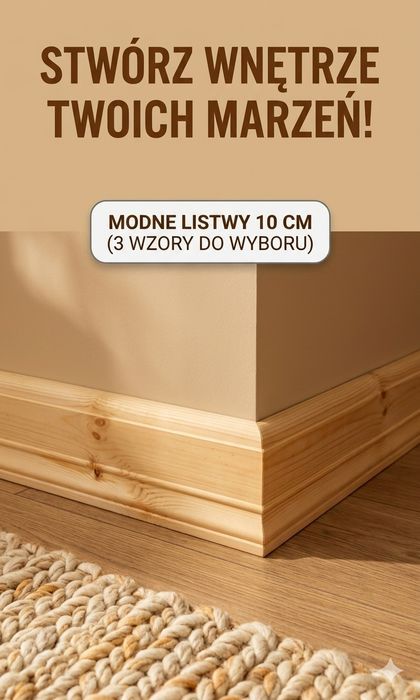 Listwy przypodłogowe podłogowe drewniane