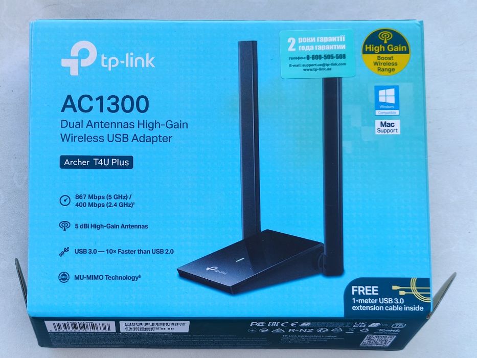 Wifi Адаптер tp-link AC1300 Archer T4U Plus