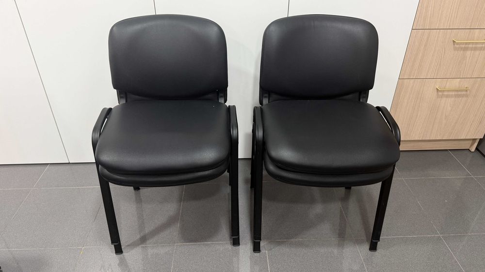 4 Cadeiras de Escritório – Mesa de Reuniões ou Sala de Espera | Preta