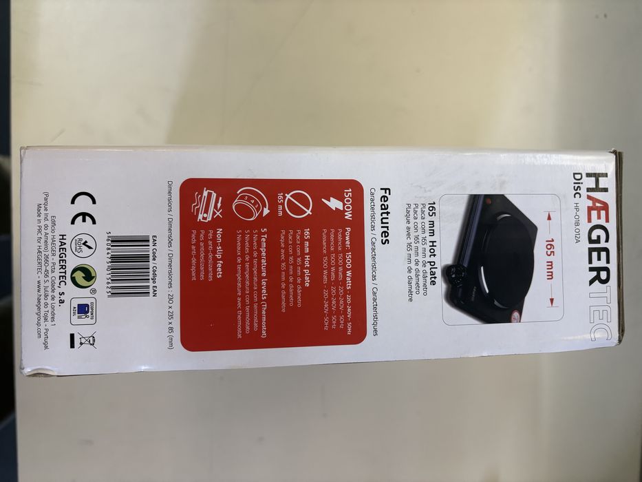 Placa Elétrica Haeger 1500W