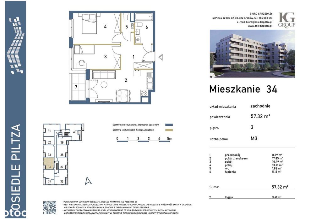 3-pokojowe mieszkanie 57m2 + loggia Bez Prowizji