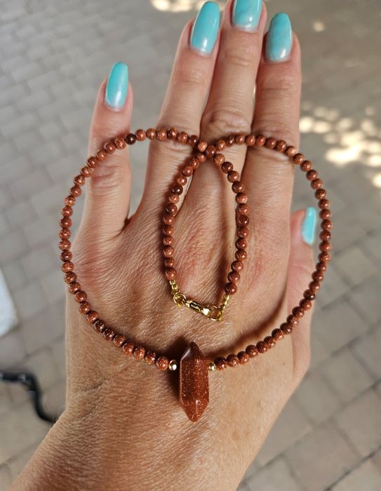 Naszyjnik Choker Kamienie Piasek Pustyni Hematyt Grot