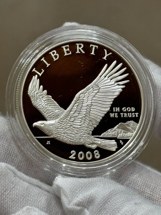Долар 2008 р. США. Білоголовий орлан - Символ Америки. СРІБЛО. Набір.