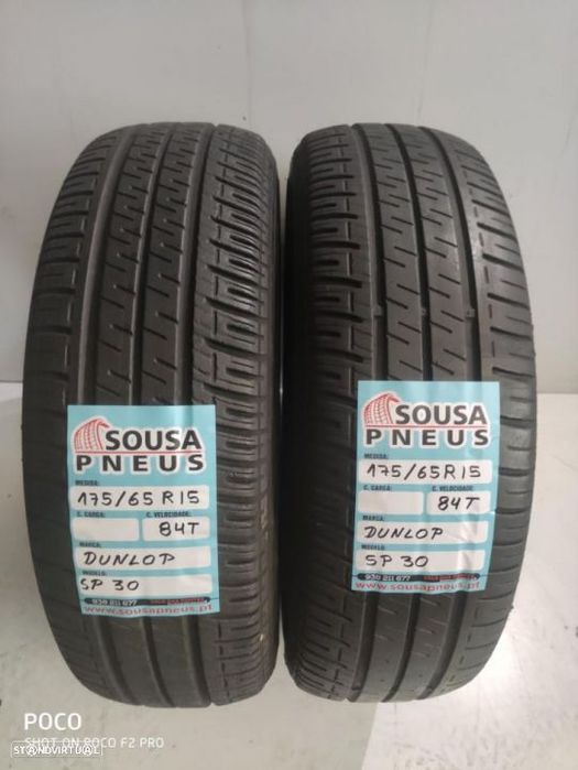 2 pneus semi novos 175-65r15 dunlop - oferta dos portes