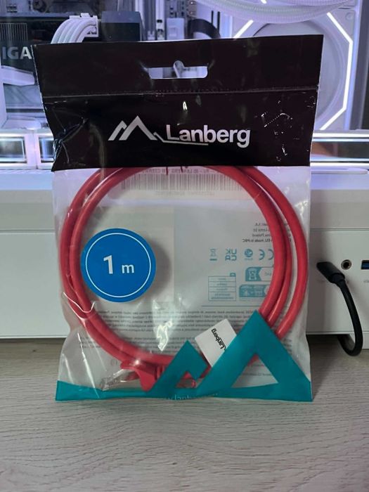 Kabel sieciowy LAN patchcord RJ45 Lanberg 1m biały