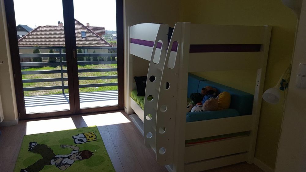 Łóżko piętrowe białe dla dzieci i nastolatków MEBLIK