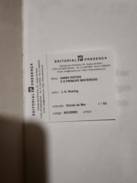 Harry Potter e o Príncipe Misterioso edição preta