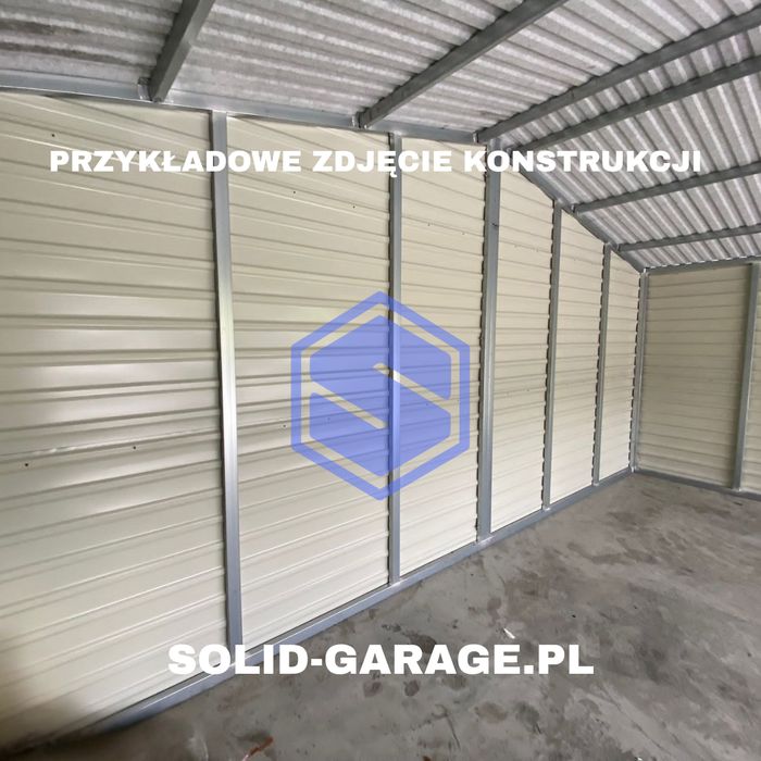 Garaż blaszany 7x6m dwustanowiskowy grafit schowek na budowe na wymiar