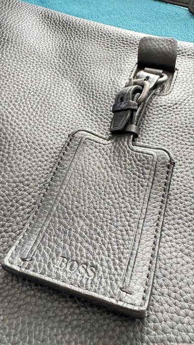Torba skórzana Hugo Boss czarna duża