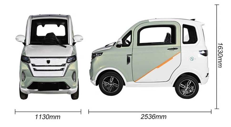 Novo carro elétrico MR3 Mini Car com cabine fechada, Microcar, 3 lugares, Velocidade Máx. : 45 Km/h Autonomia 90 km, Motor: 2000 W