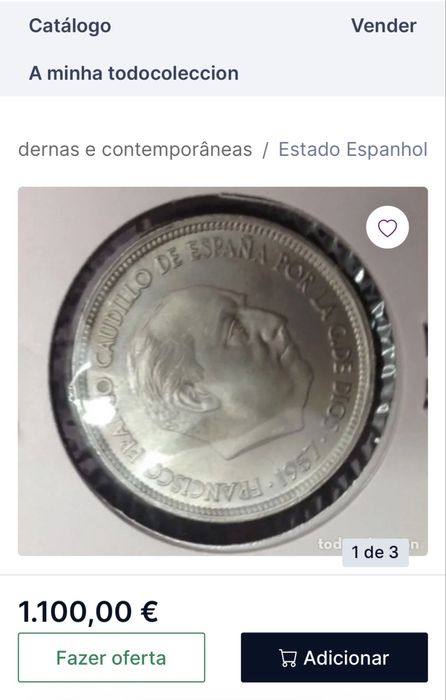 Moeda 50 PTS  1957 Franco