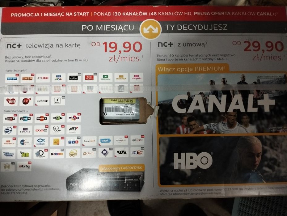 Dekoder satelitarny z wbudowanym dyskiem 250gb nowy